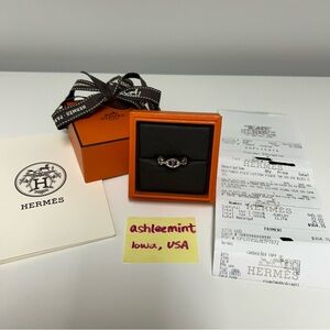 HERMES Chaine d'Ancre Enchainee ring small model 925 sterling silver size 54